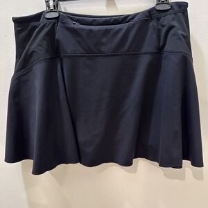 Athleta Womens Black Match Point Skort  Size Large Rubber Grip On Thigh Shorts